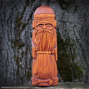 Домовичок 20 см - купить деревянный оберег домового для защиты дома