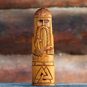 Идол Одина 20 см - купить деревянный идол верховного аса скандинавской мифологии