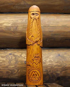 Идол Одина 40 см - фронтальный вид, монументальная статуя верховного аса