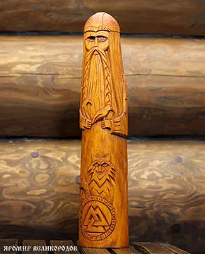 Идол Одина 40 см - детализация лика, выражение мудрости и силы