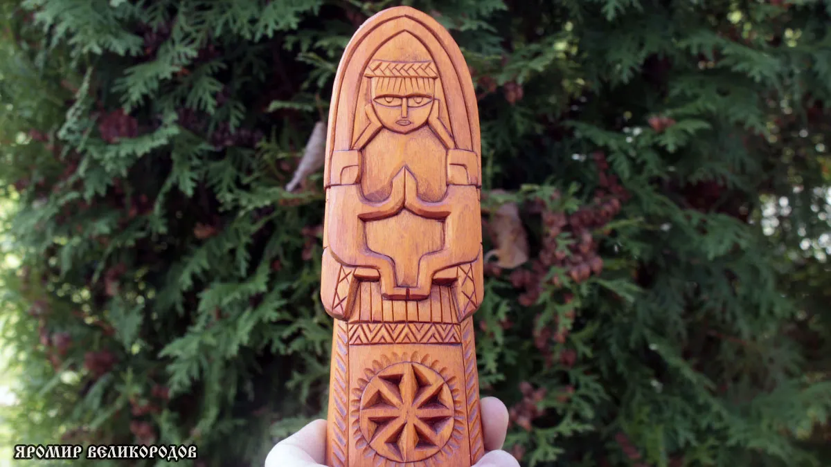 Наглядный процесс создания кумира богини Лады из натурального дерева - 100% ручная работа мастера Яромира Великородова