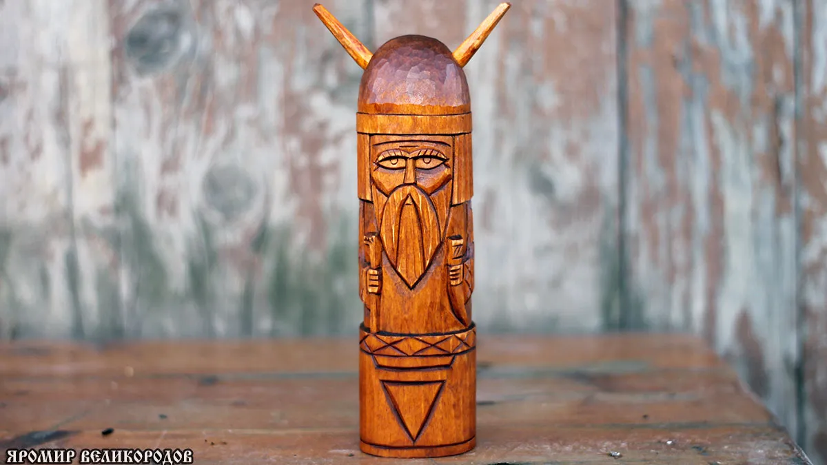 Наглядный процесс создания кумира Велеса из натурального дерева - 100% ручная работа мастера Яромира Великородова